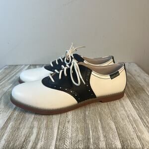 Eastland Sadie Saddle Shoes Black & White Retro 50s Pinup Style US 8 Women Cheer